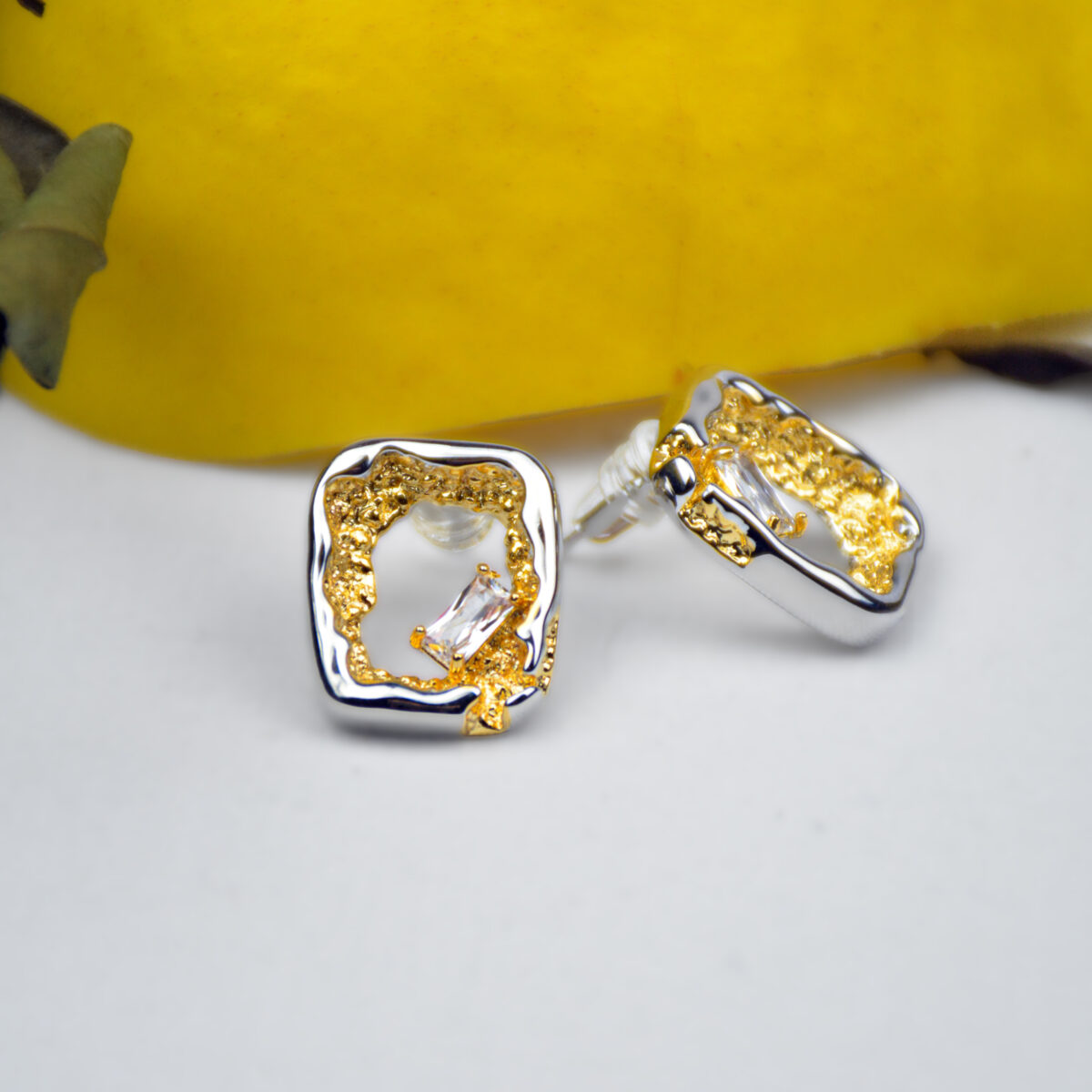 Square Geometric Stud Earrings