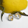 Square Geometric Stud Earrings